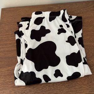 Cow print flare pants